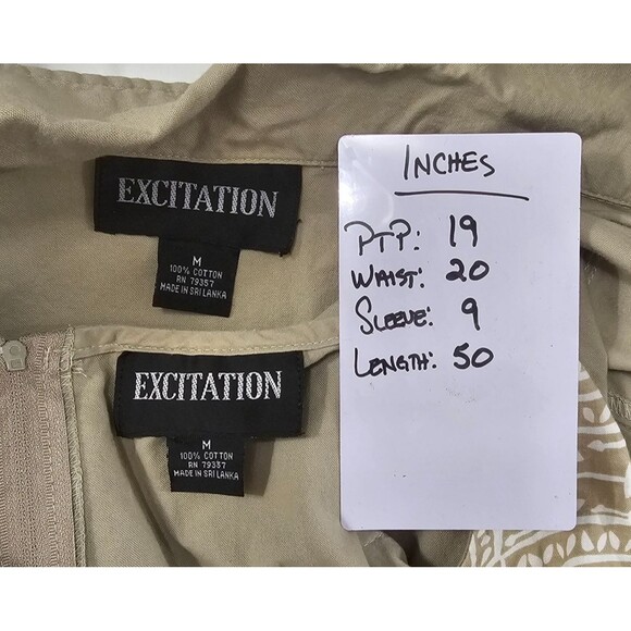 Cottage Coastal Grandma Modest Two Piece Tan White Jacket Tank Dress Womens Med - Picture 7 of 8